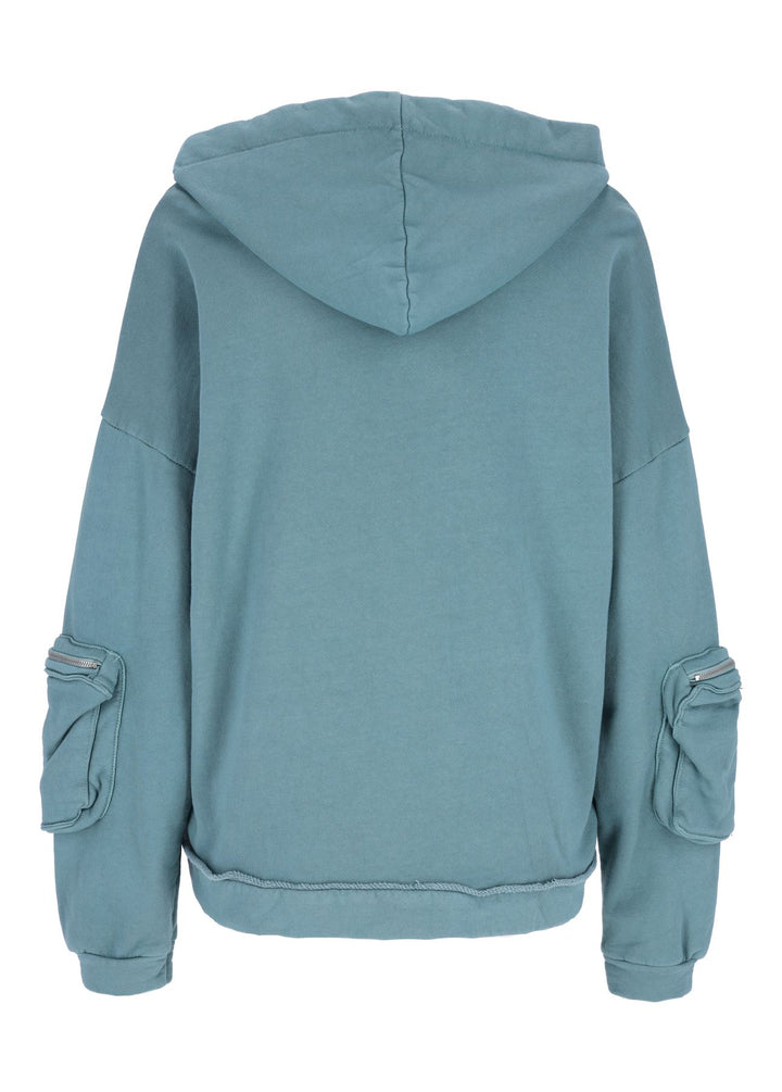 Damen Sweatjacke Kapuze Tasche am Ärmel