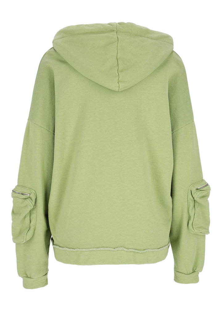 Damen Sweatjacke Kapuze Tasche am Ärmel