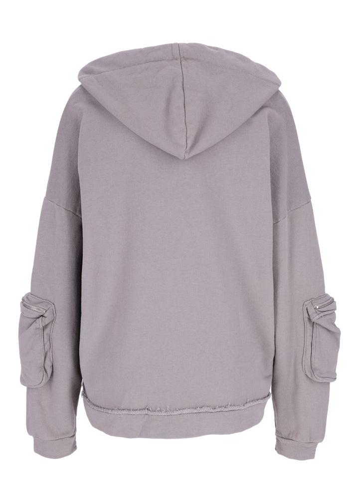 Damen Sweatjacke Kapuze Tasche am Ärmel