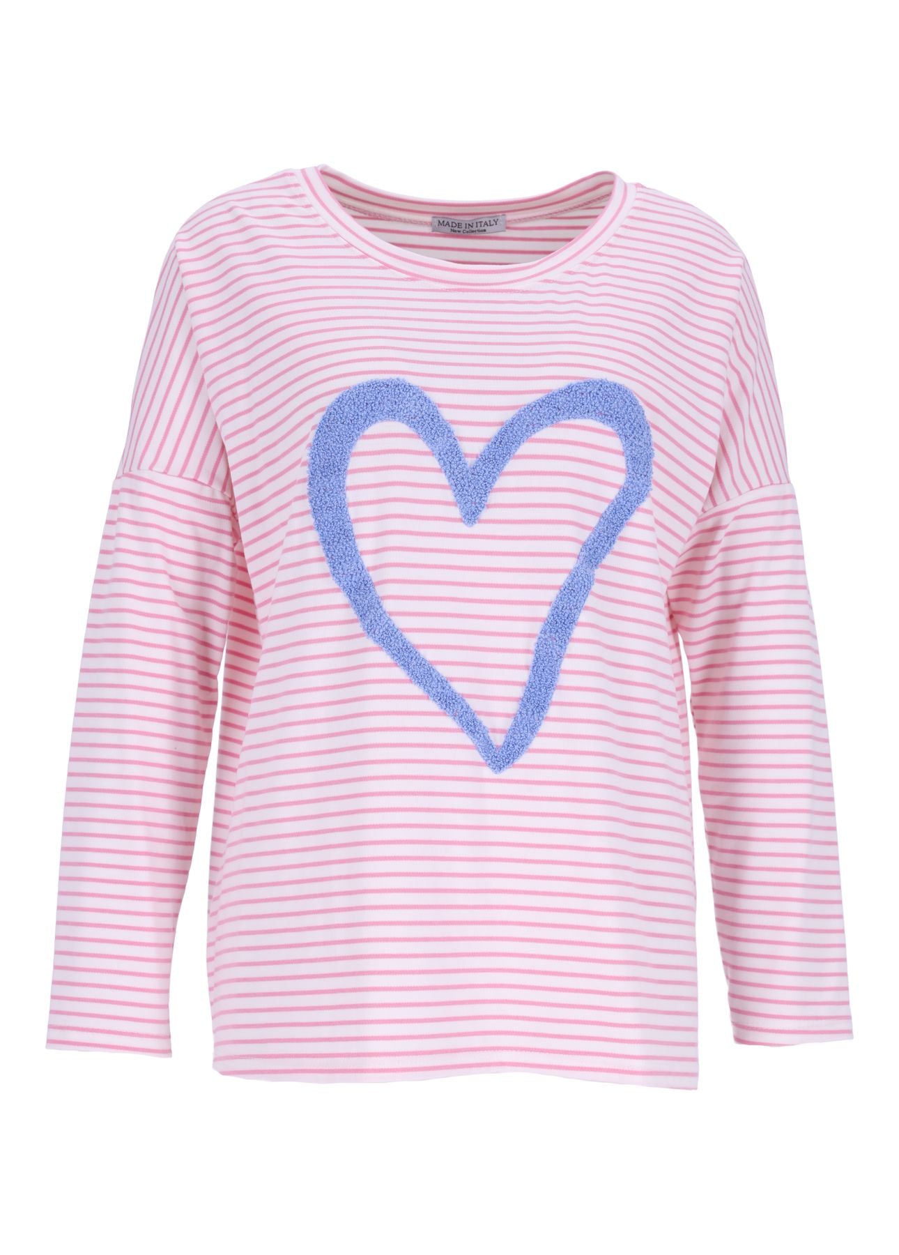 Damen Shirt Ringel Stickerei