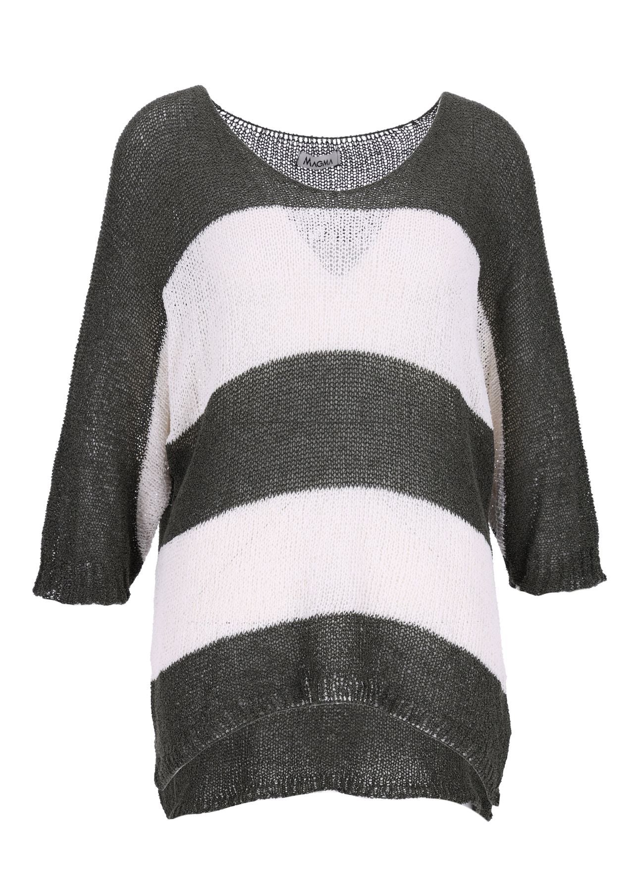 Damen T-Shirt Strick Blockstreifen