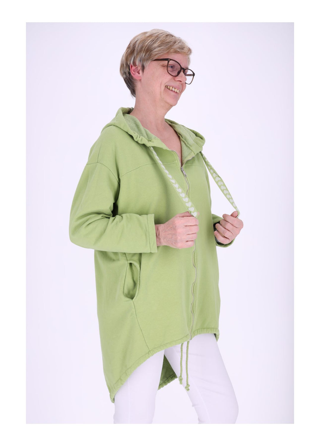 Damen Sweatjacke Lang