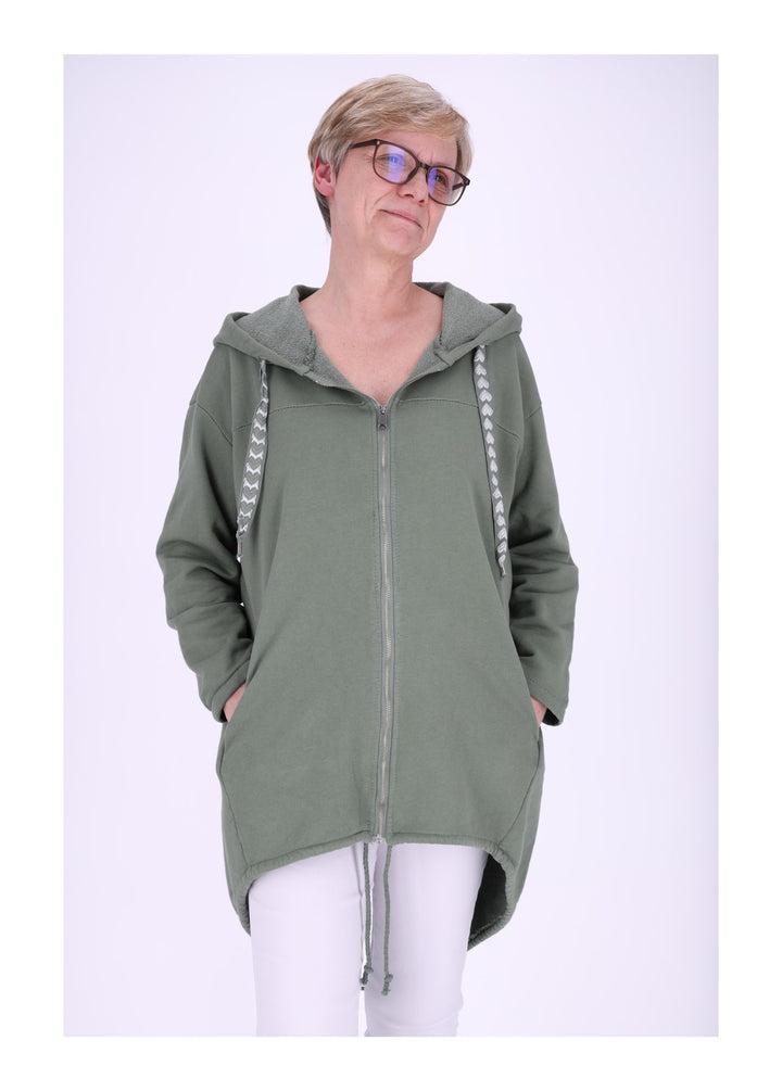 Damen Sweatjacke Lang