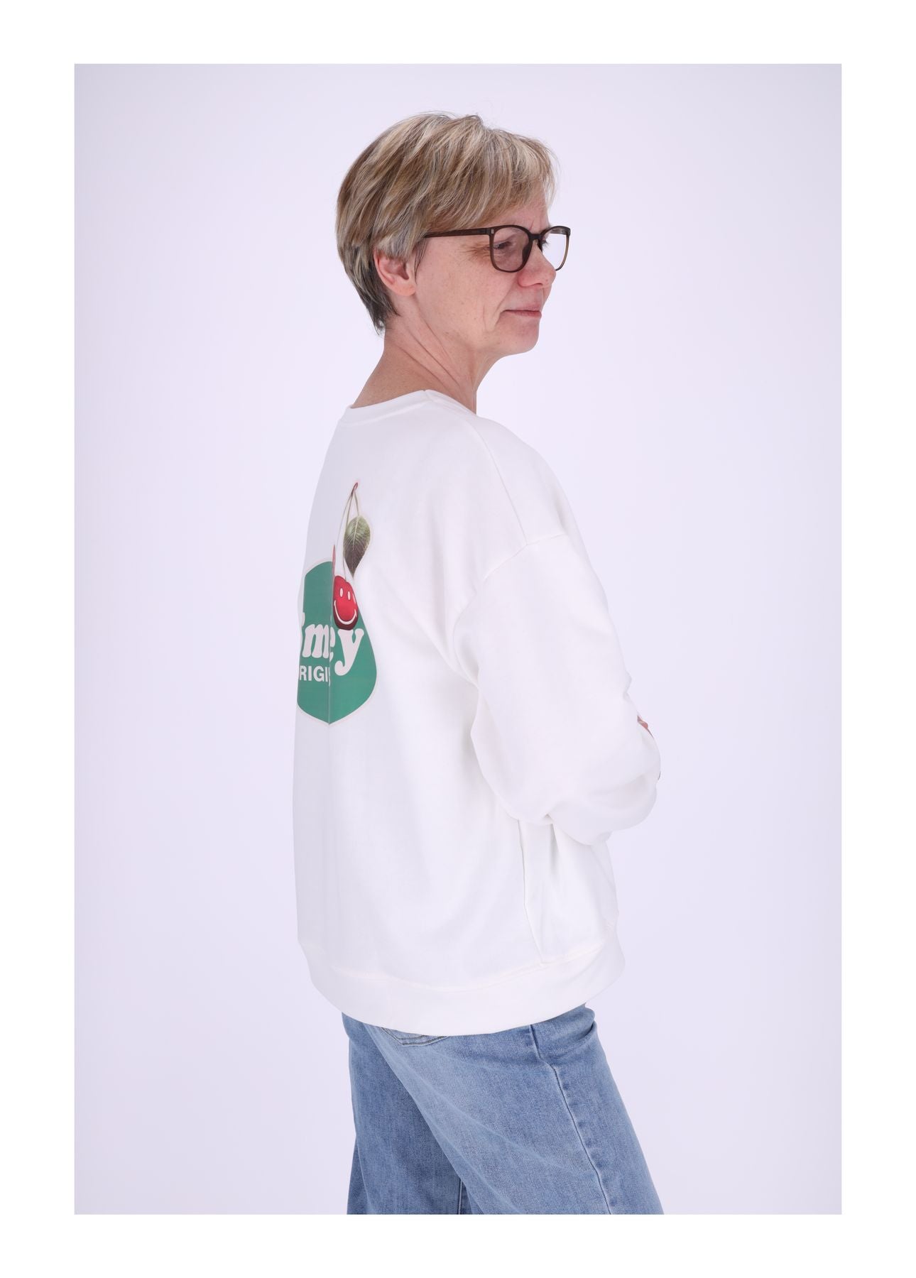 Damen Sweatshirt Print Kirschen