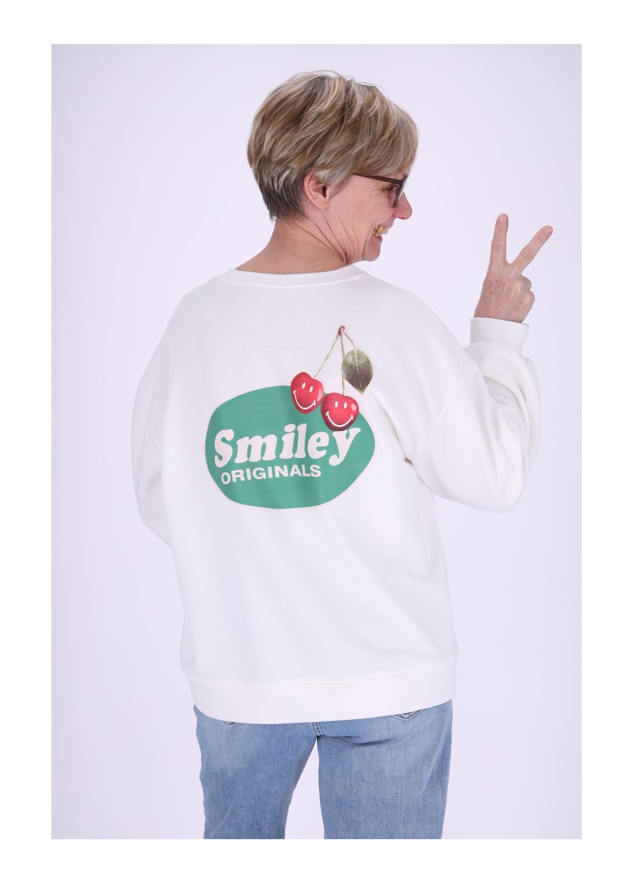 Damen Sweatshirt Print Kirschen