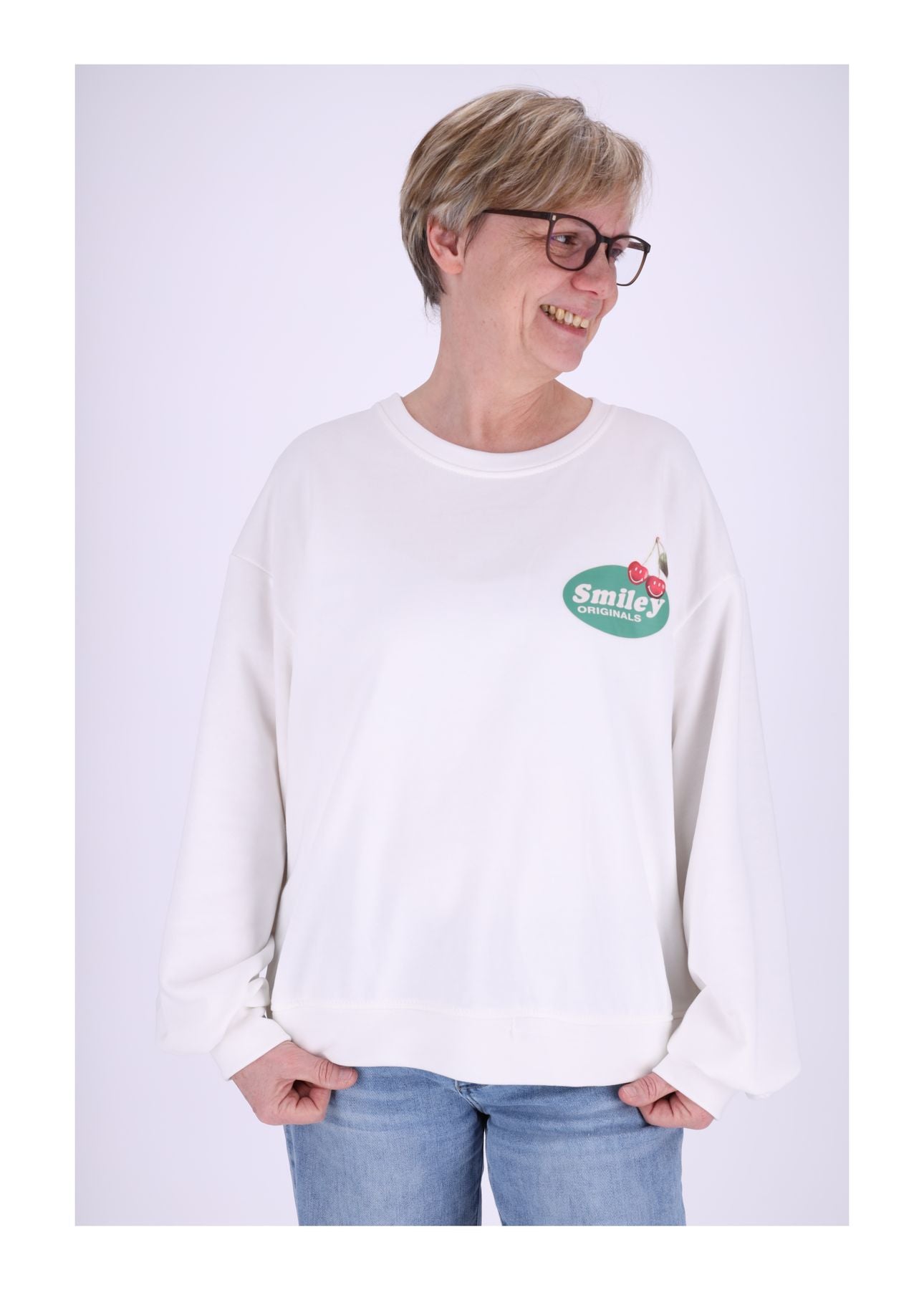 Damen Sweatshirt Print Kirschen