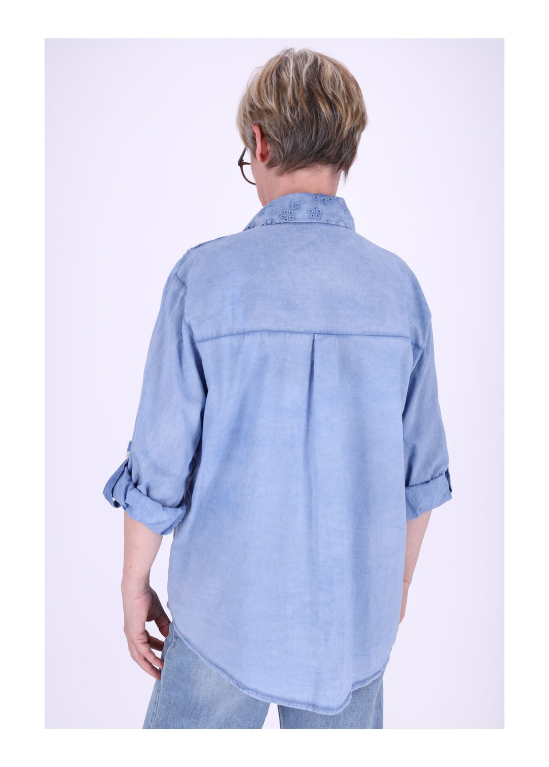 Bluse Damen Stickerei gewaschen