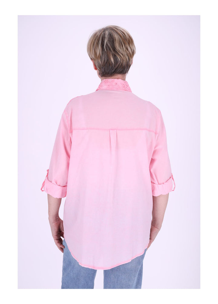 Bluse Damen Stickerei gewaschen