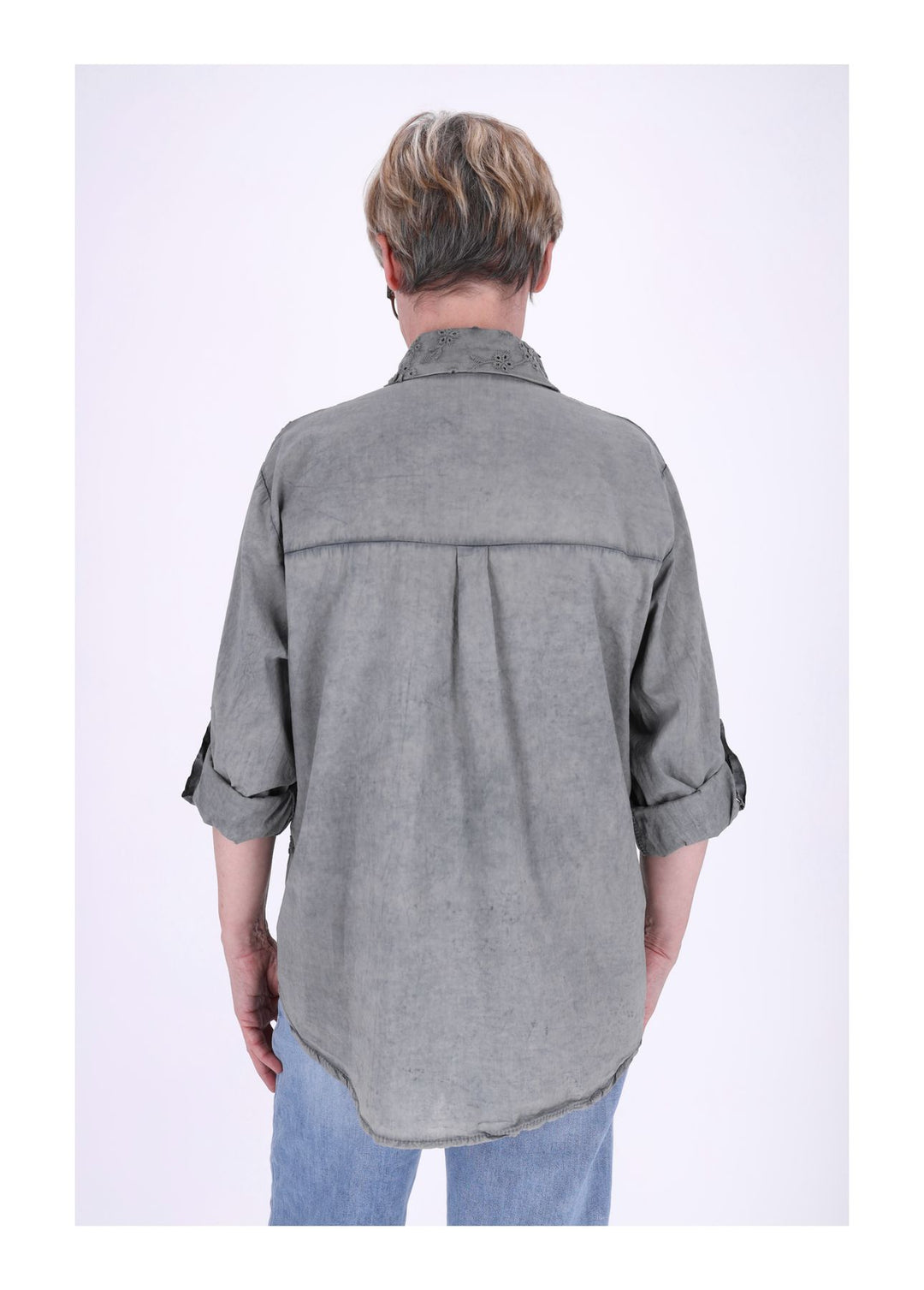 Bluse Damen Stickerei gewaschen