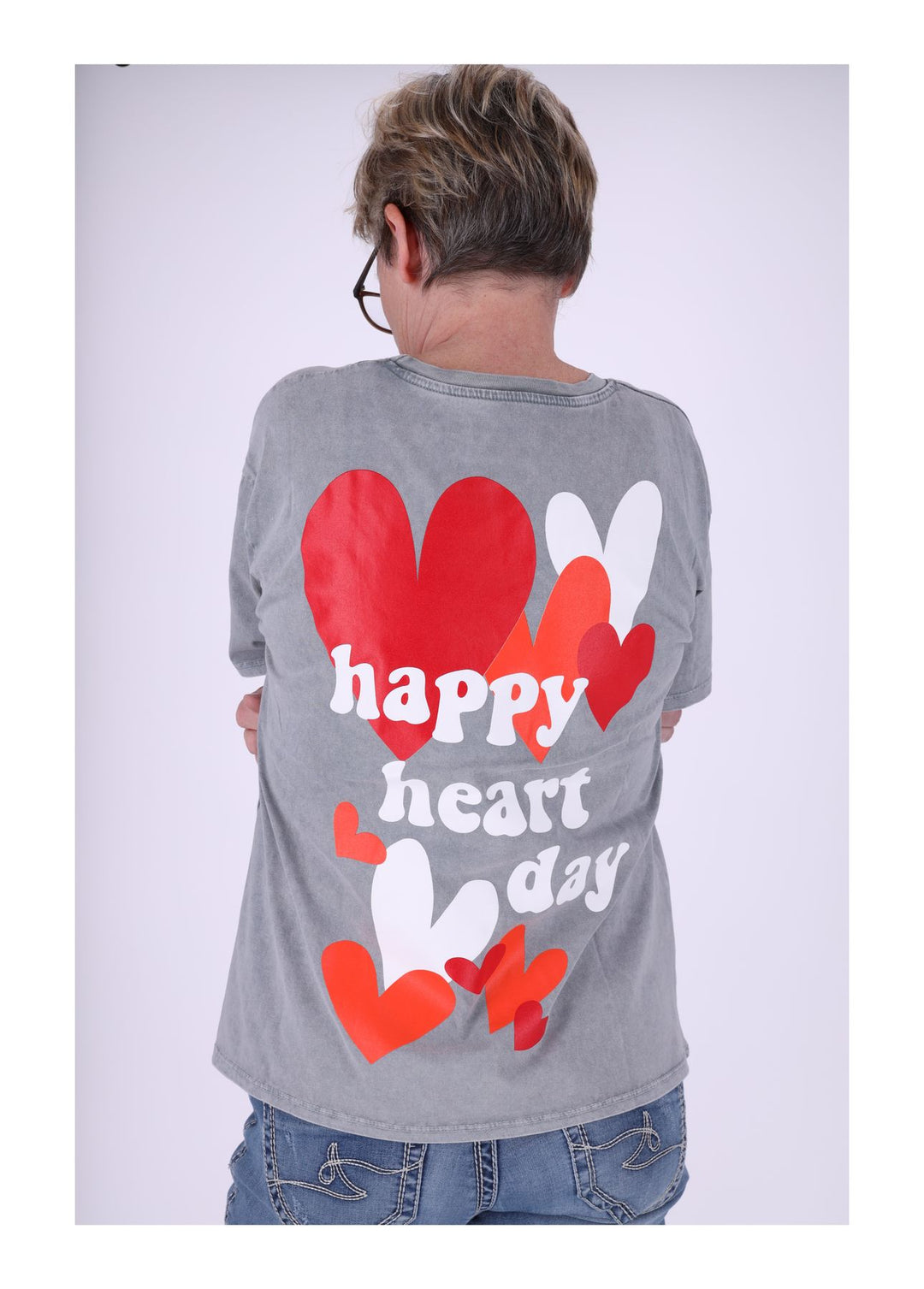 Splash of Color Damen T-Shirt Herzprint