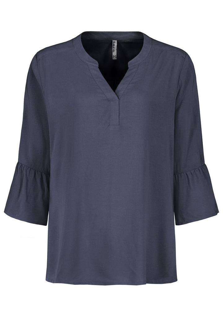 Damen DOB Bluse, 3/4 Ärmel mit Volant,