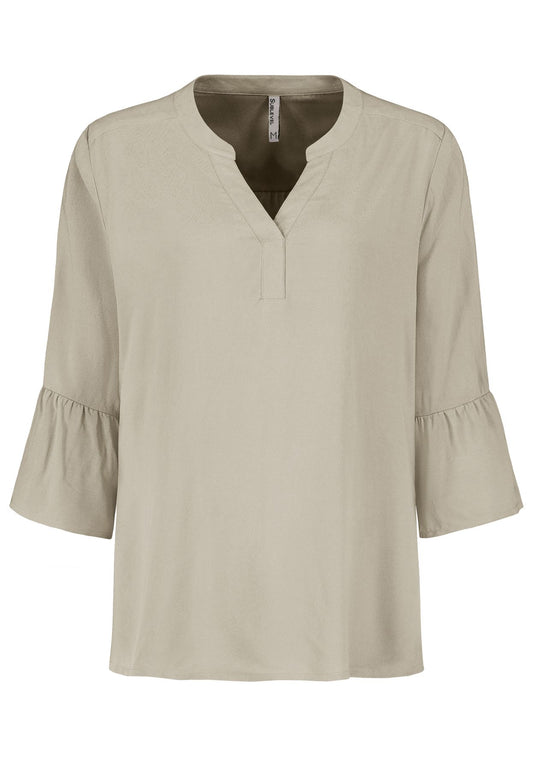DamenDOB Bluse, 3/4 Ärmel mit Volant,