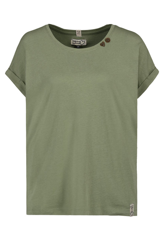 Damen DOB Shirt, weit, Rundhals mit Blend