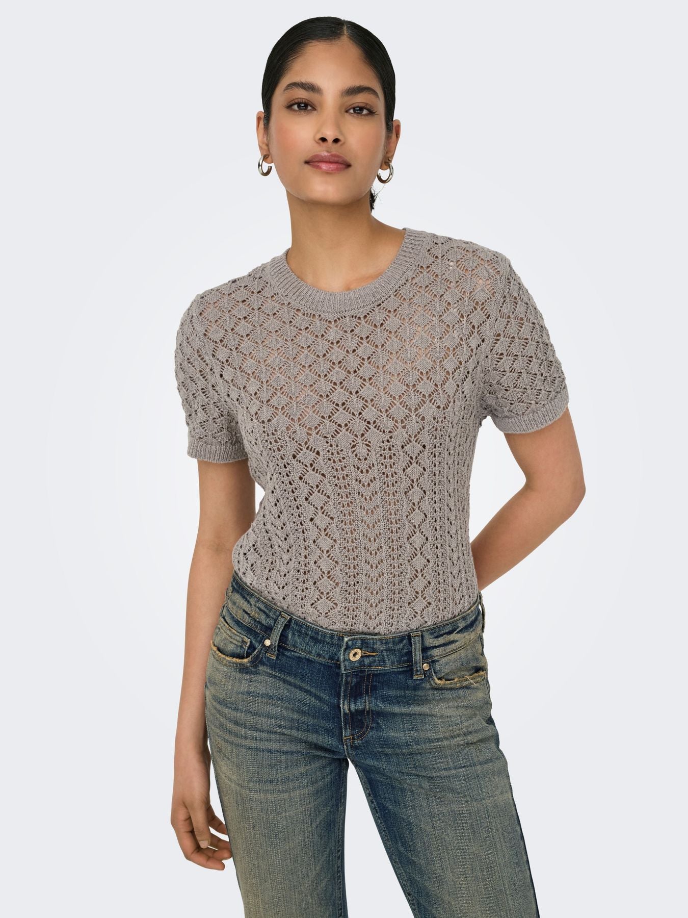Damen ONLSAGA LIFE SS O-NECK CC KNT