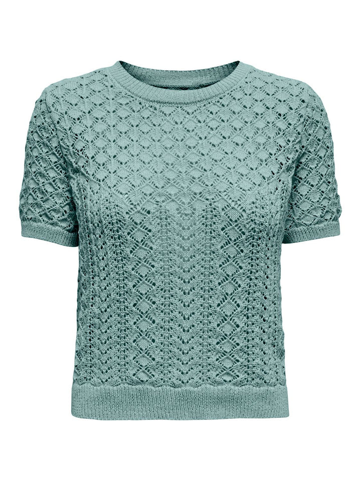 Damen ONLSAGA LIFE SS O-NECK CC KNT Gray Mist