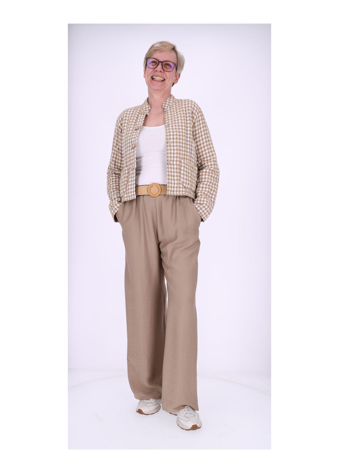 Splash of Color Damen Sommerhose mit Gürtel