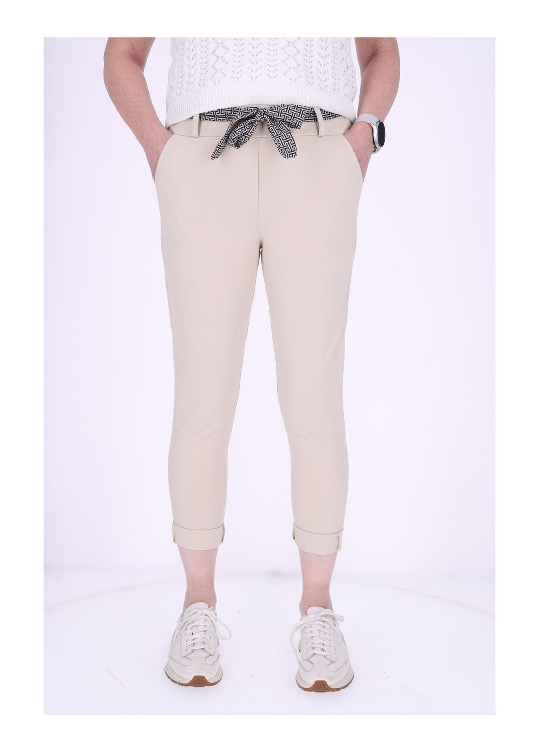 Damen Hose Splash of Color mit Gürtel