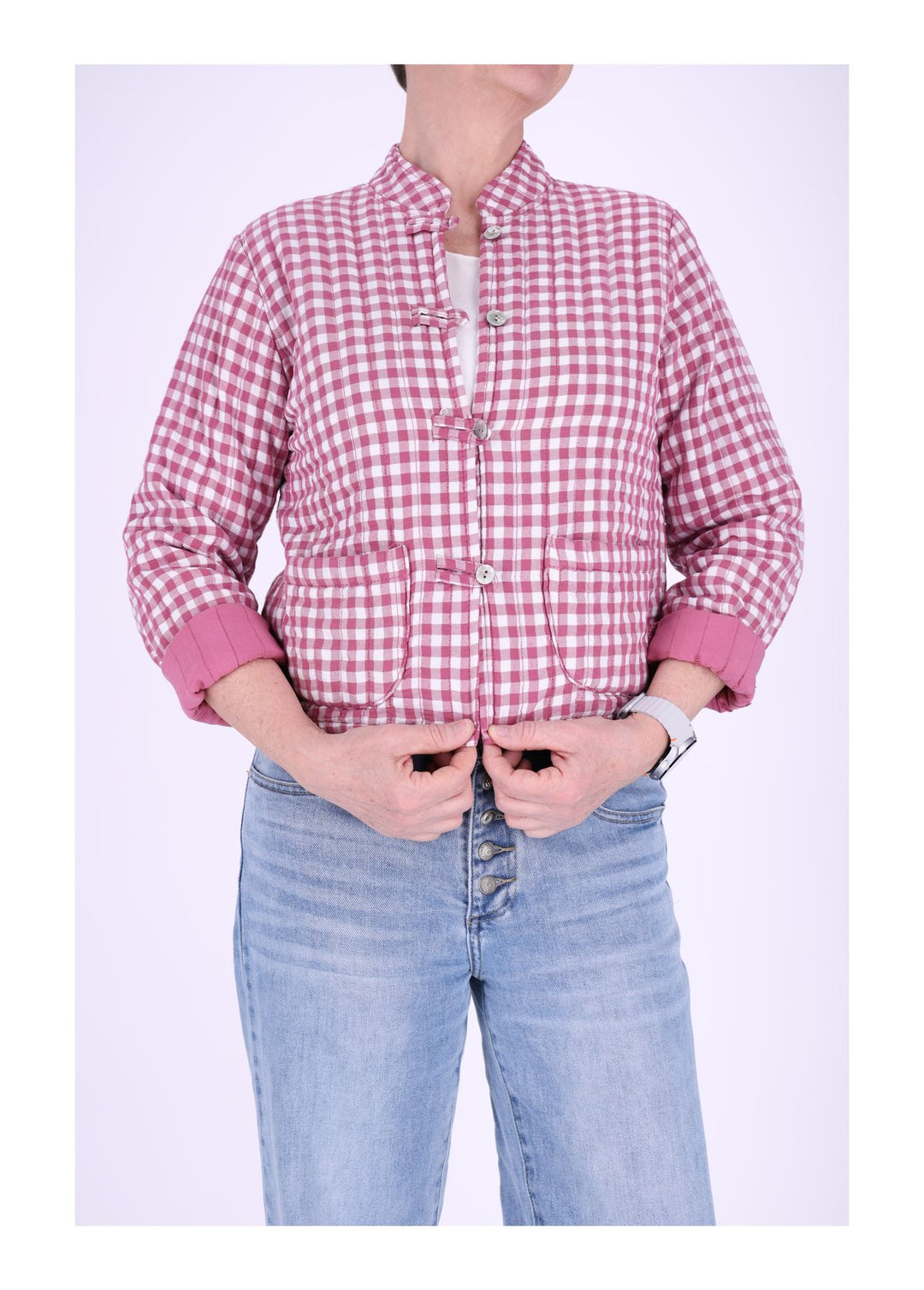 Damen Sweatjacke Stepp kleines Karo