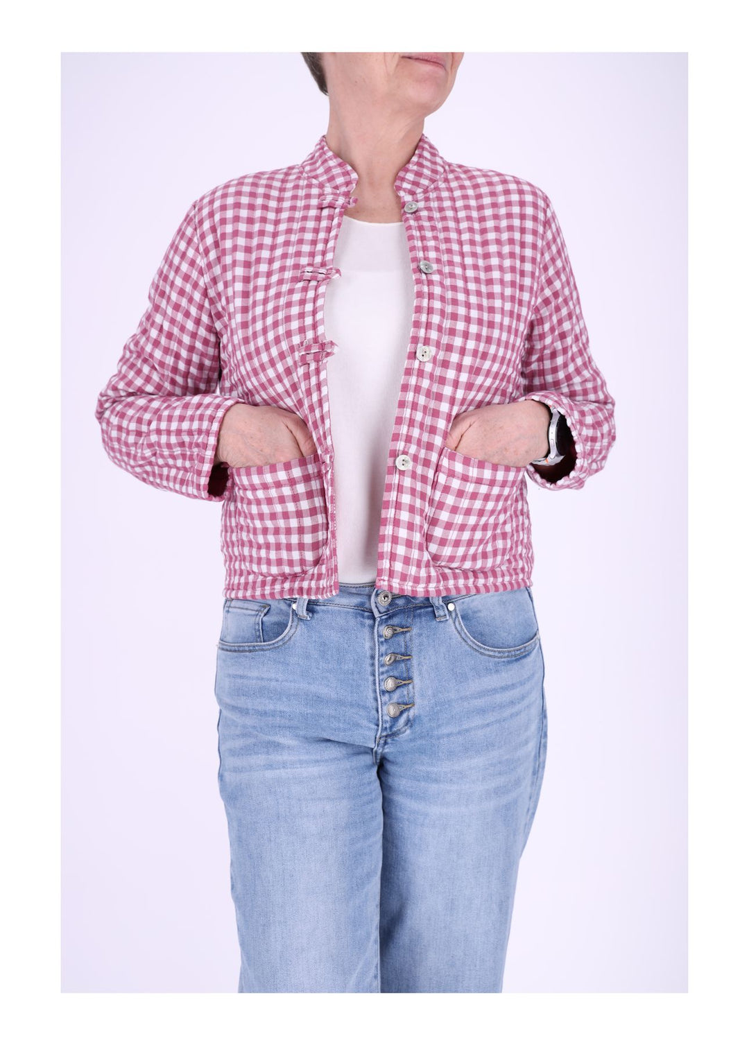 Damen Sweatjacke Stepp kleines Karo