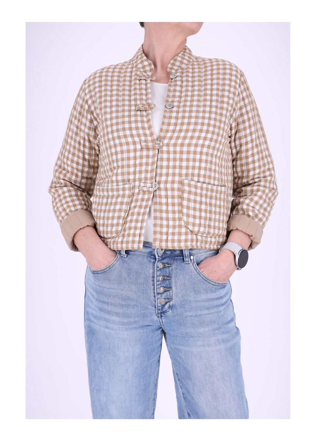 Damen Sweatjacke Stepp kleines Karo