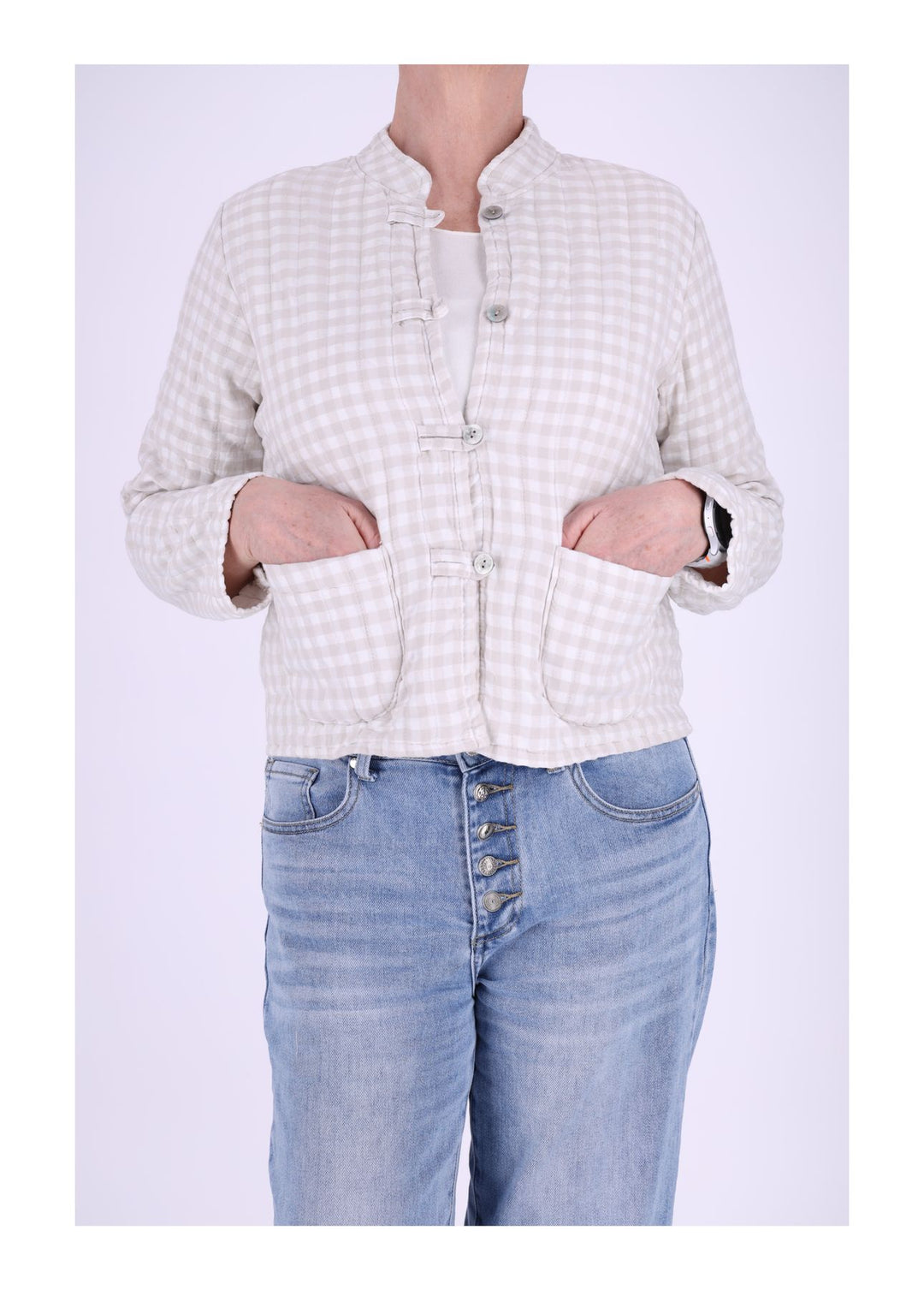 Damen Sweatjacke Stepp kleines Karo