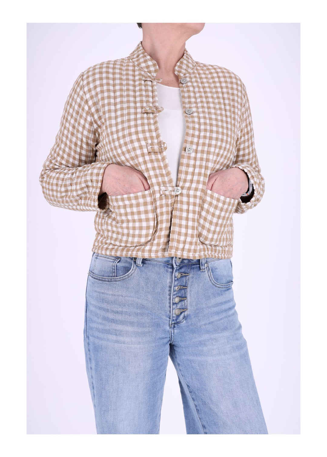 Damen Sweatjacke Stepp kleines Karo