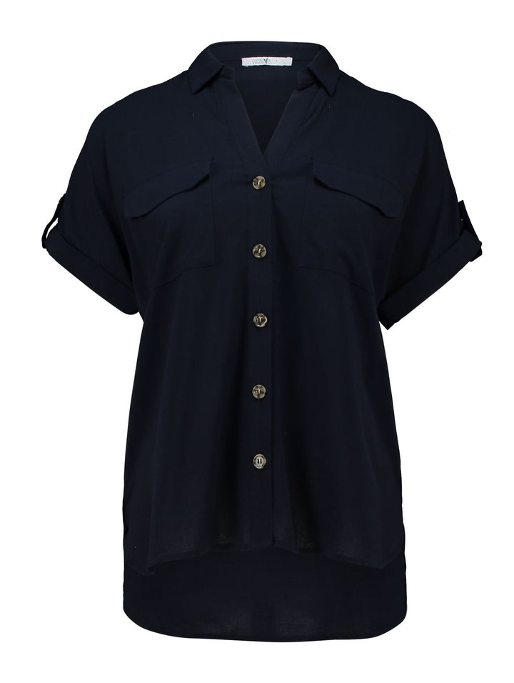 Hailys Kurzarm Bluse khaki