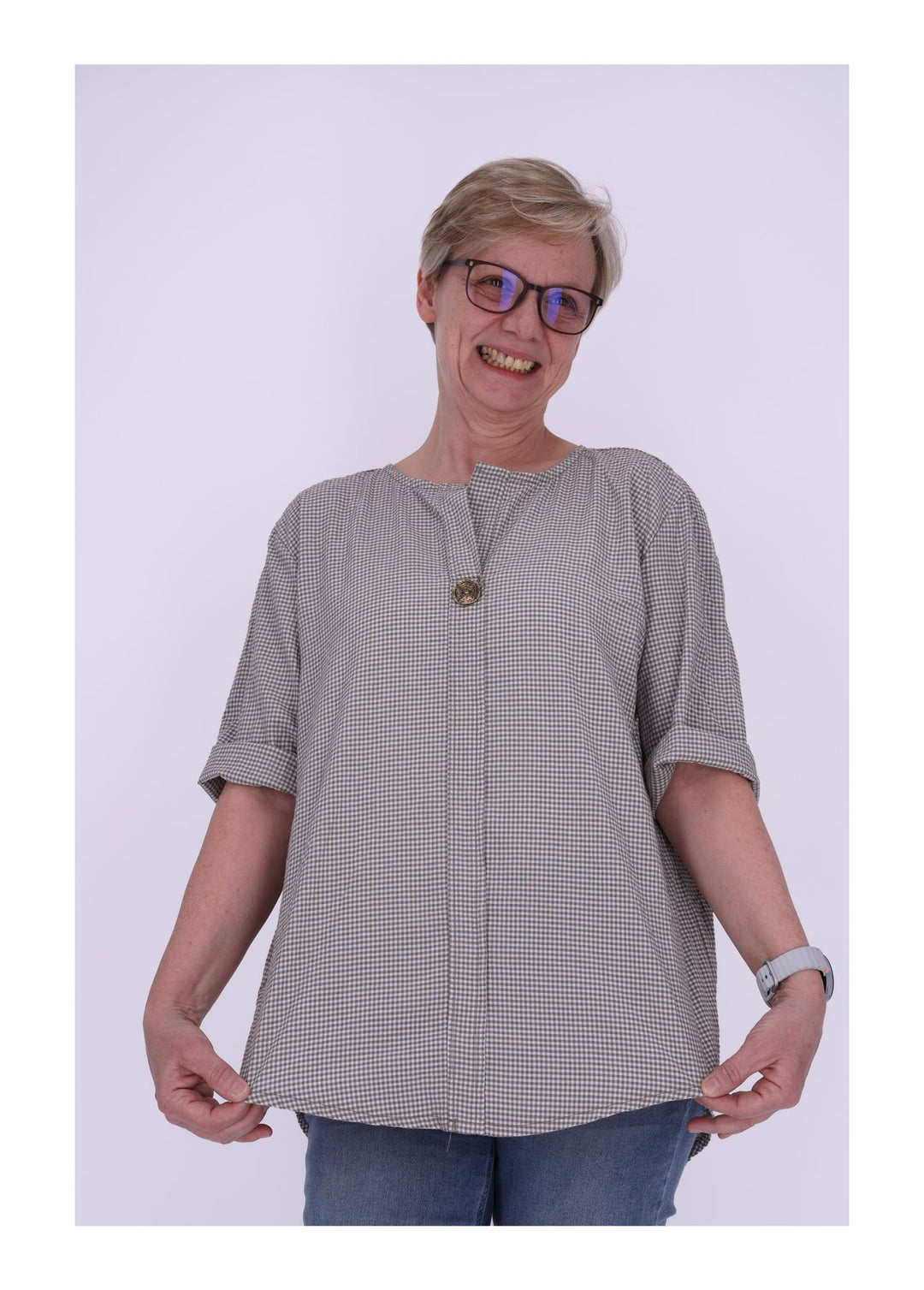 Splash of Color Damen Blusenshirt Karo
