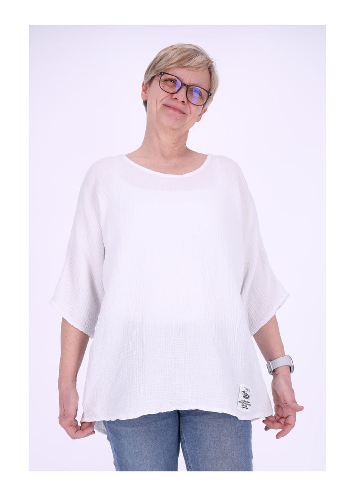 Damen T-Shirt Musselinoptik