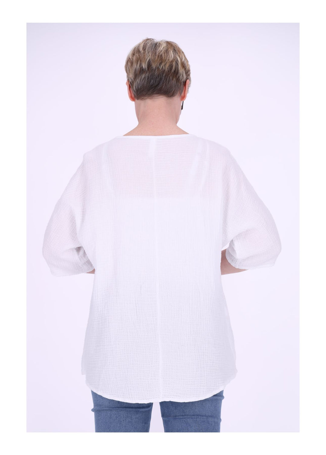 Damen T-Shirt Musselinoptik