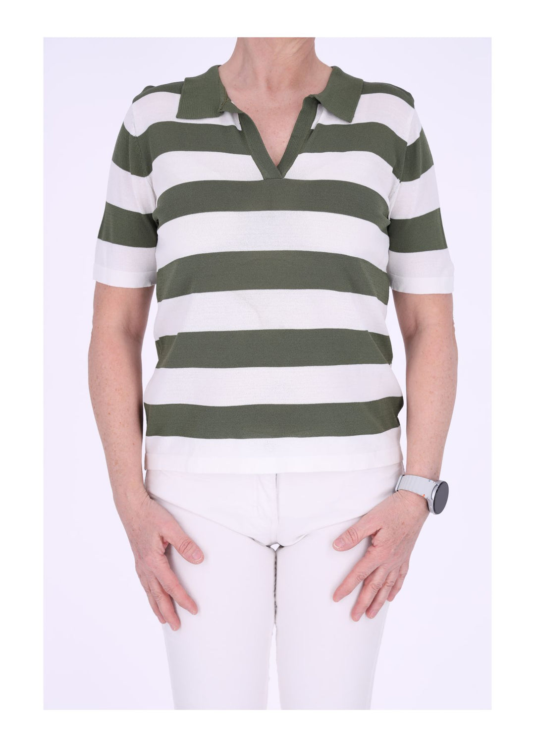 Damen Poloshirt Blockstreifen Splash of Color