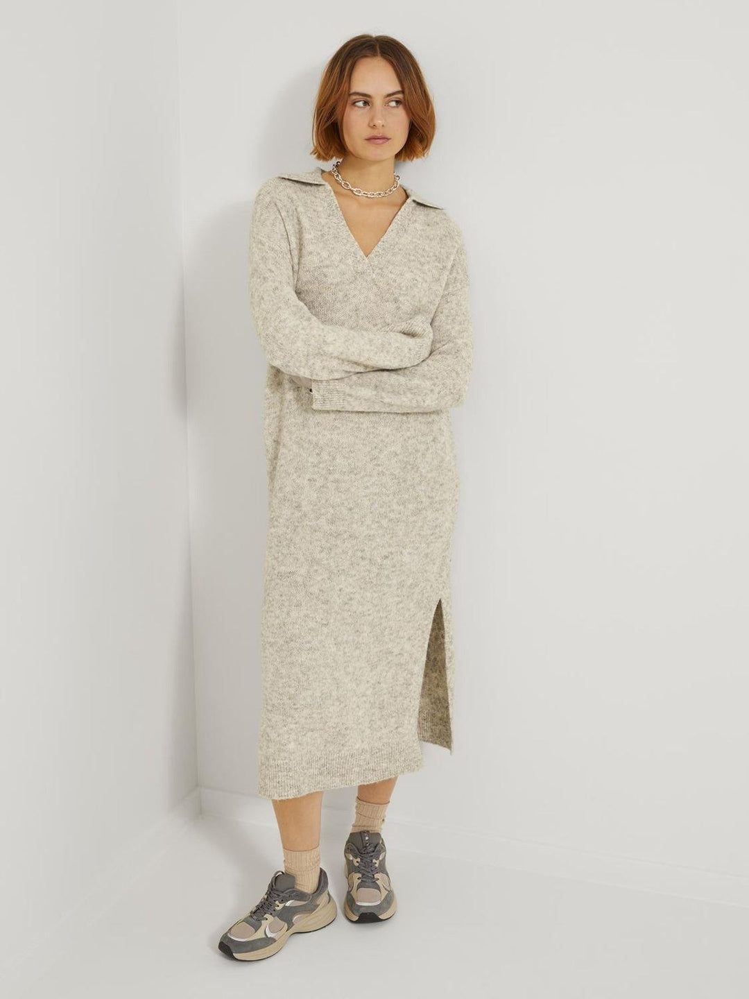 Damen JXARIELLA POLO NECK DRESS KNIT