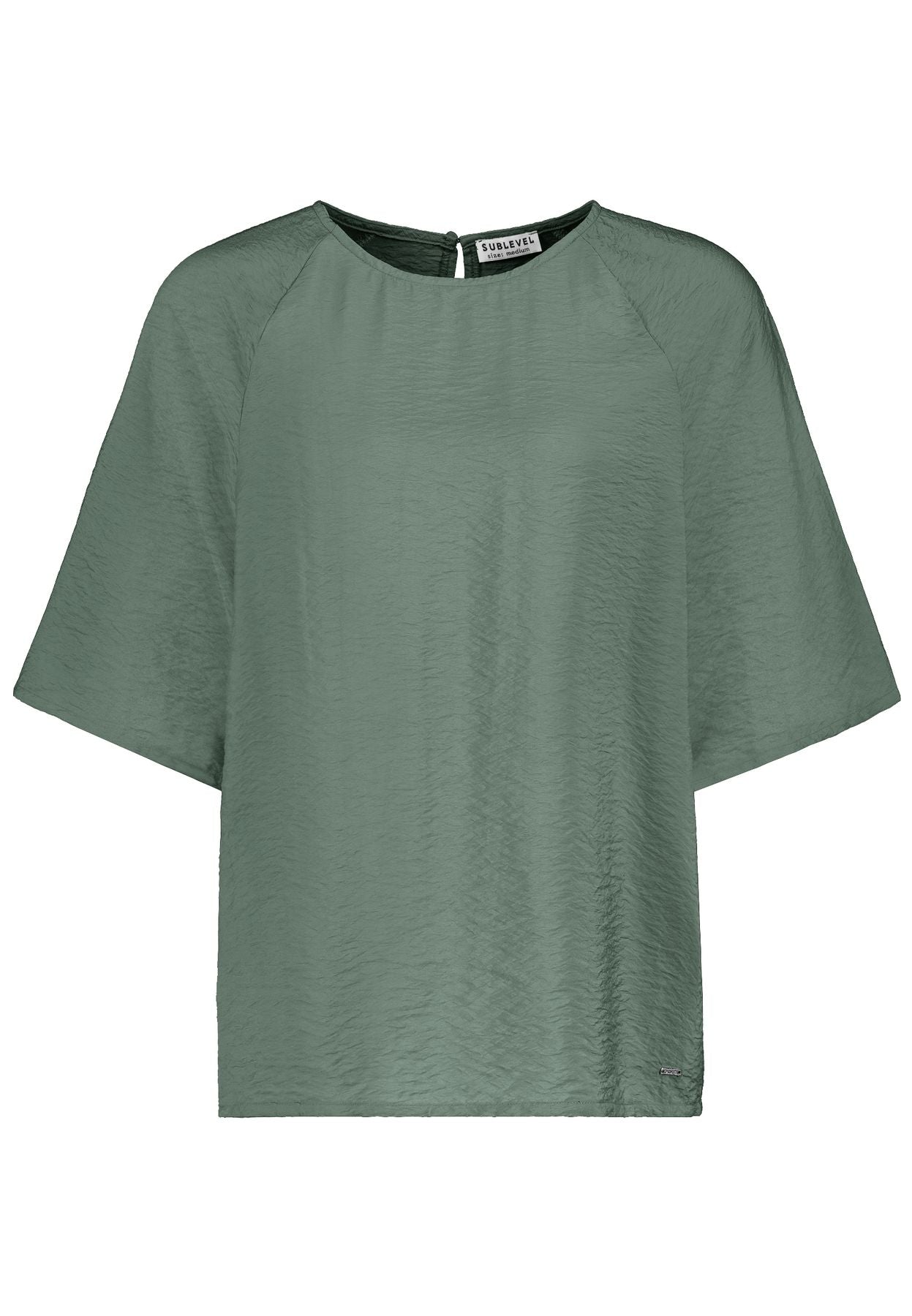 Damen DOB Bluse, kurzer Raglanärmel, Rund