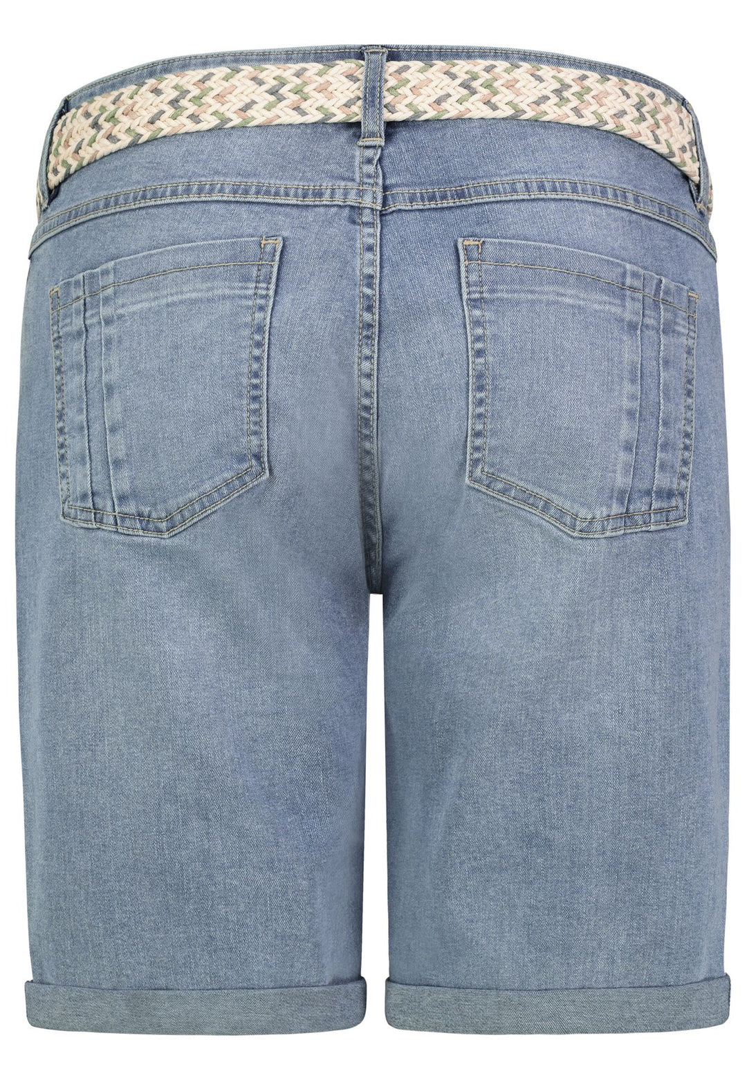 Damen DOB Denim bermuda,5-pocket, Gürtel,
