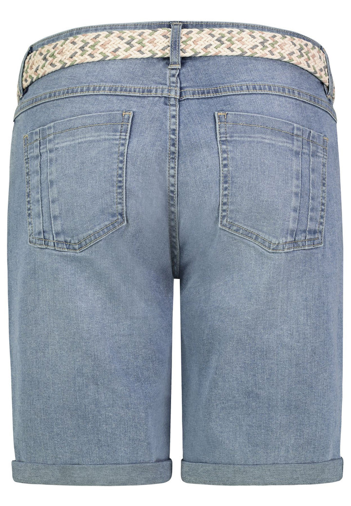 Damen DOB Denim bermuda,5-pocket, Gürtel,