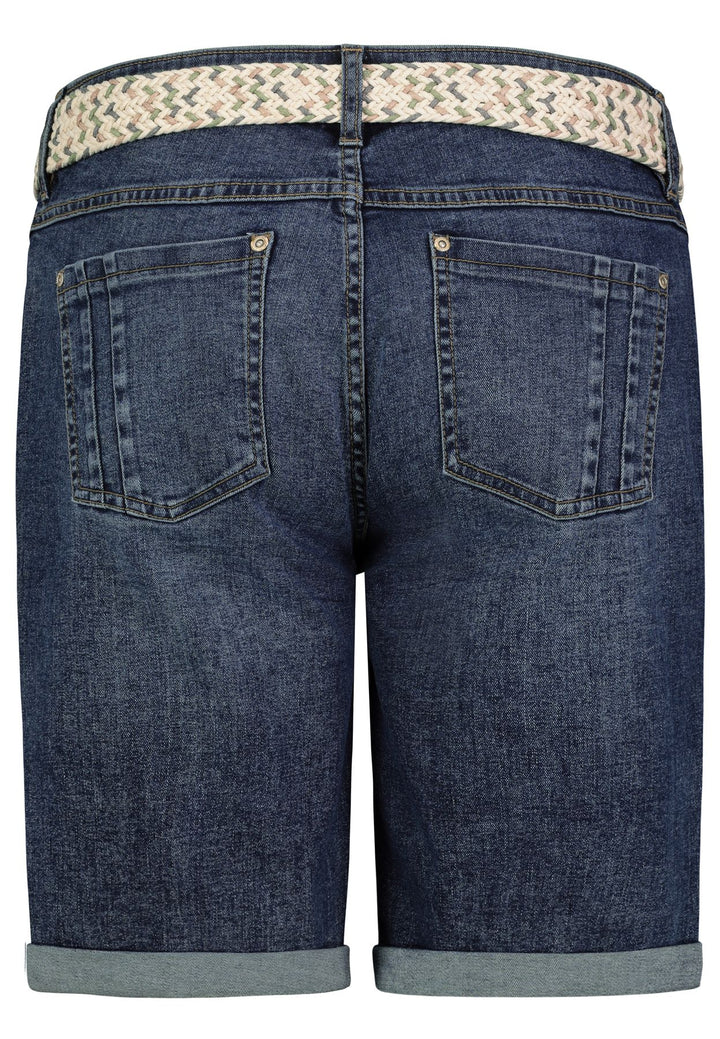 Damen DOB Denim bermuda,5-pocket, Gürtel,