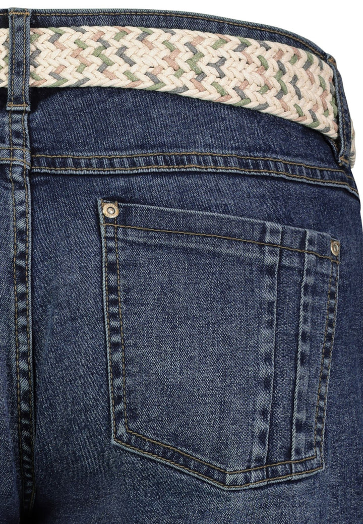 Damen DOB Denim bermuda,5-pocket, Gürtel,