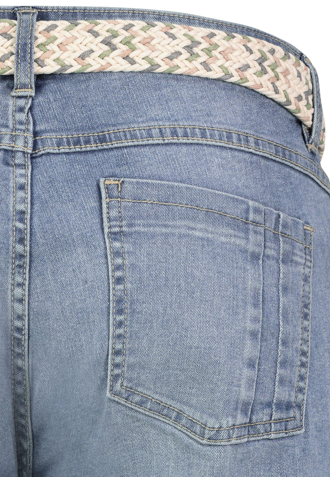 Damen DOB Denim bermuda,5-pocket, Gürtel,