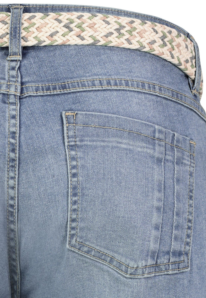 Damen DOB Denim bermuda,5-pocket, Gürtel,