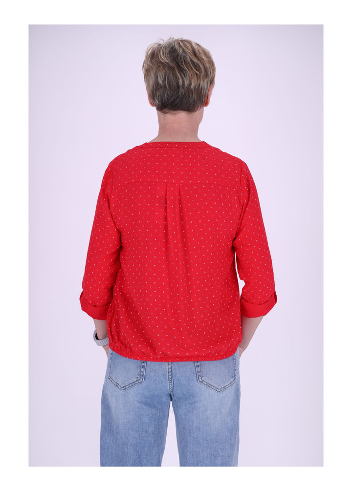 Bluse Viskose - Gummizug mit Karo Print