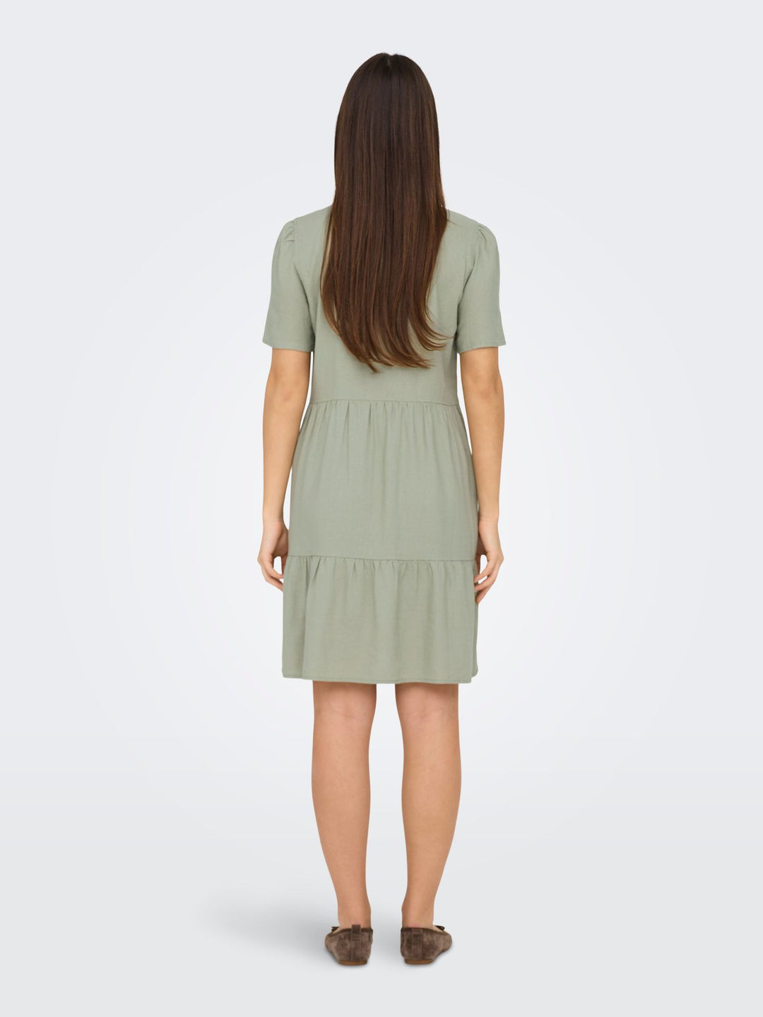 Damen ONLTIRI-CARO S/S V-NECK LIN DRESS C