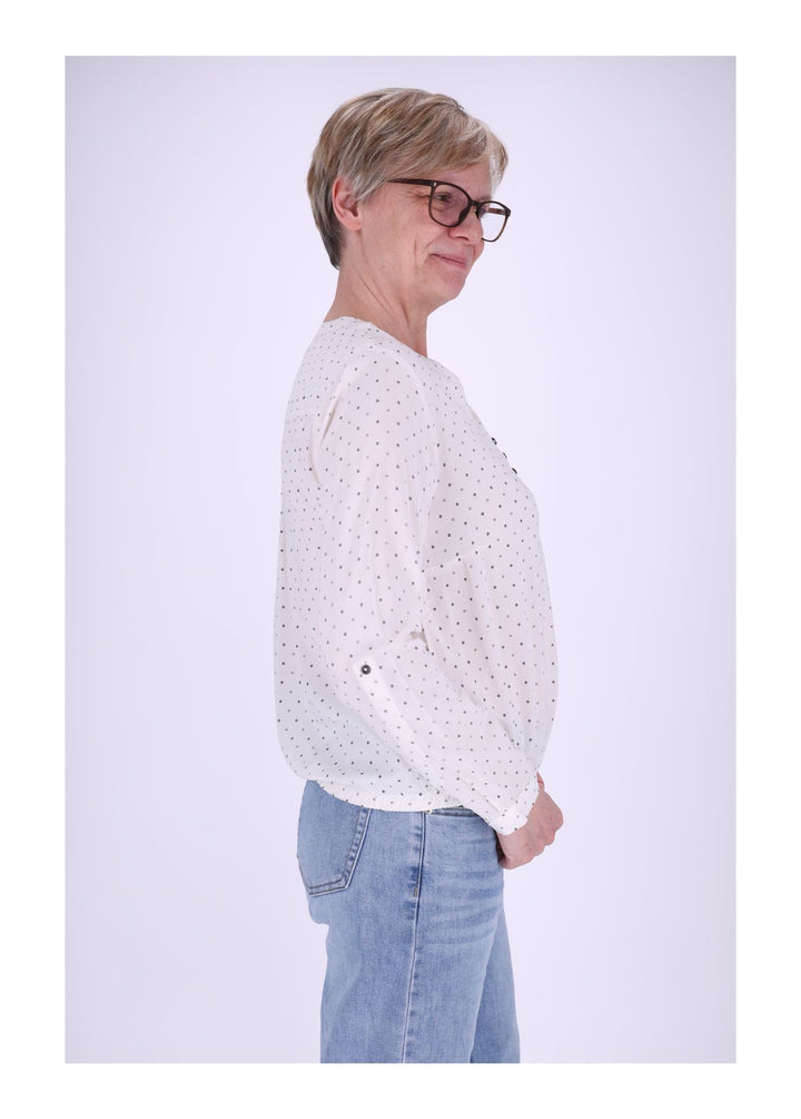 Bluse Viskose - Gummizug mit Karo Print