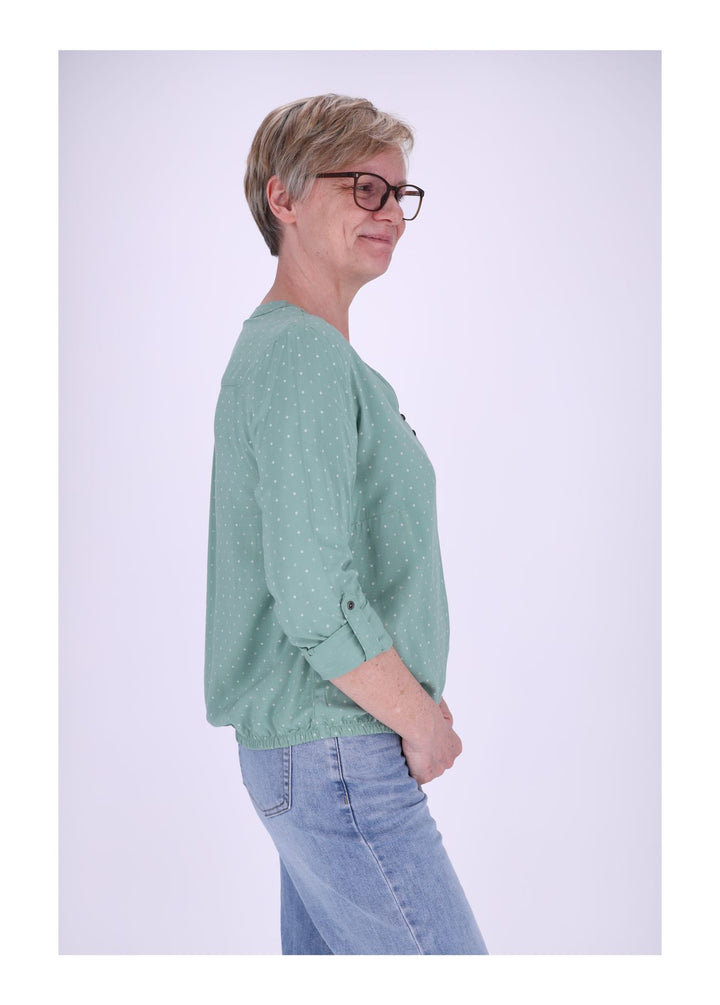 Bluse Viskose - Gummizug mit Karo Print