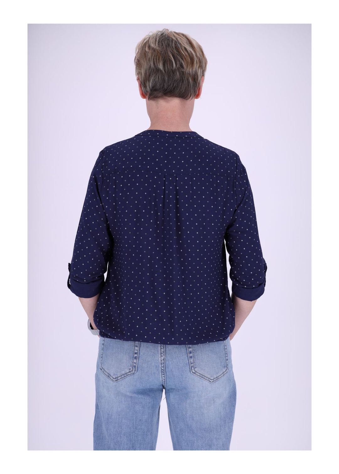 Bluse Viskose - Gummizug mit Karo Print