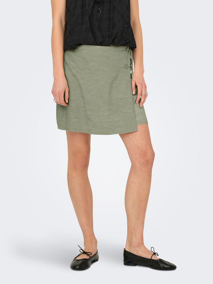 Damen ONLCARO MW WRAP LINEN BL SKIRT CC P