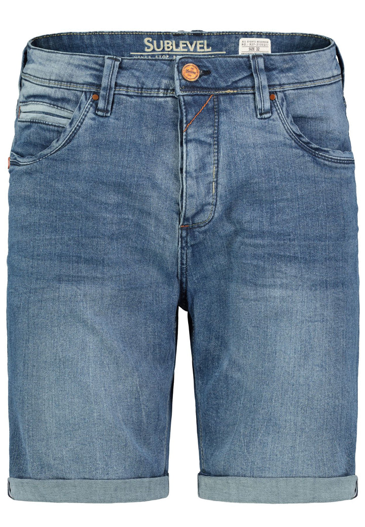 Herren HAKA Jeans Bermuda, Zierband an Auf
