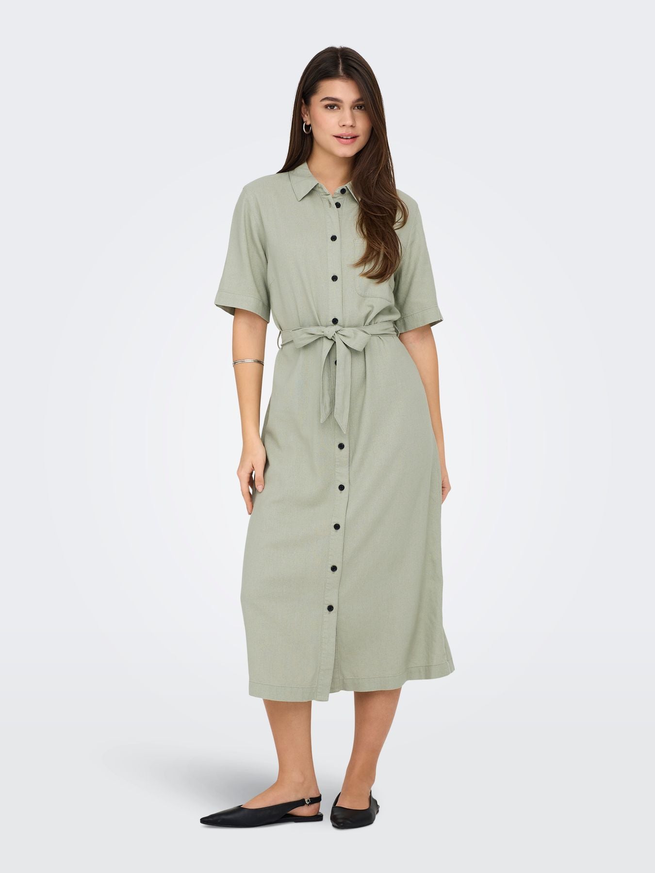 Damen ONLCARO S/S LINEN BL BELT DRESS CC