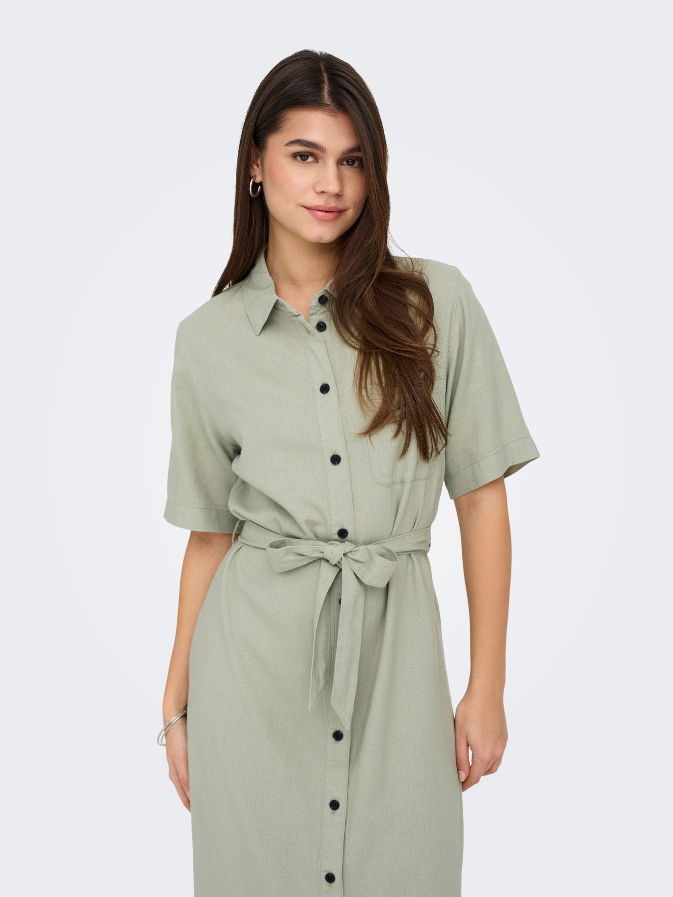 Damen ONLCARO S/S LINEN BL BELT DRESS CC