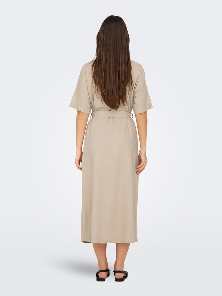 ONLY Leinenkleid Caro mit Gürtel
