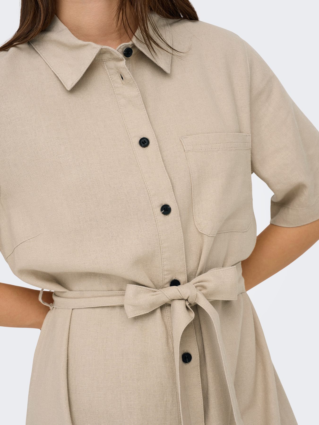 Damen ONLCARO S/S LINEN BL BELT DRESS CC